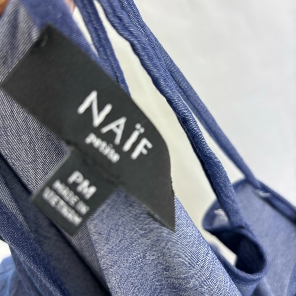 5/$25 Naif Denim midi dress petite medium - Picture 2 of 3